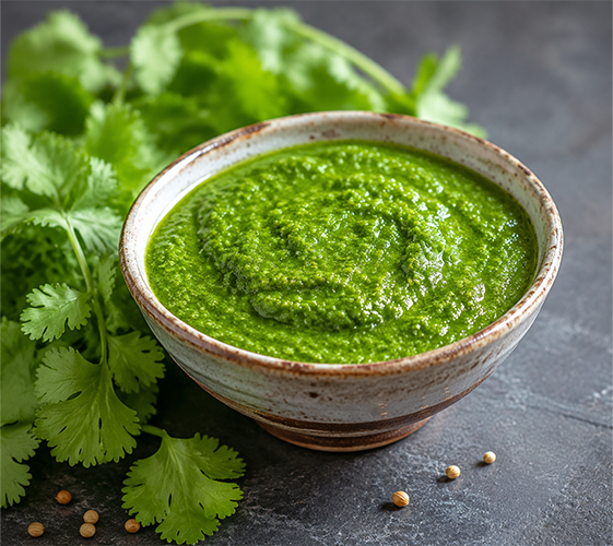 Fresh coriander and coriander paste