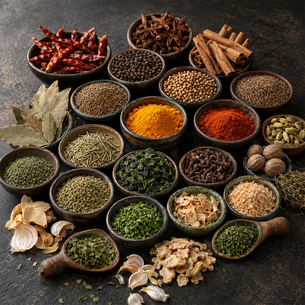 Dried Dehydrated Spices and Herbs