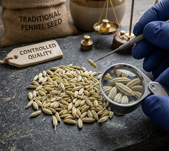 Fennel Seed powder and dried chilli fruits
