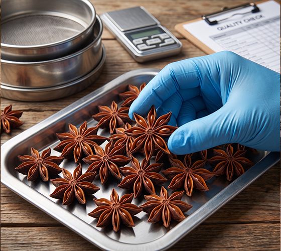 Star Anise Seed powder and dried chilli fruits