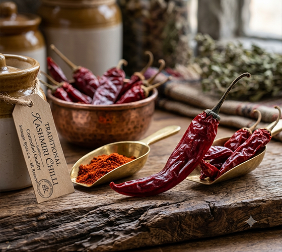Kalwanji Seed powder and dried chilli fruits