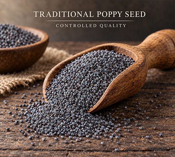 Poppy Seed powder and dried chilli fruits