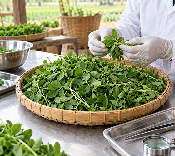 Fenugreek Leaves powder and dried chilli fruits